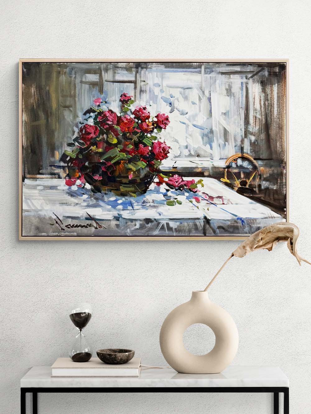 Gül Kokusunda Zaman Yağlı Boya Tablosu