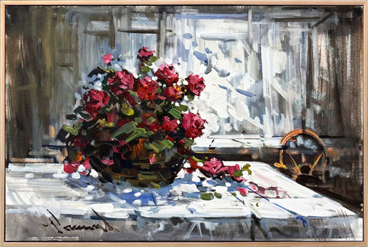 Gül Kokusunda Zaman Yağlı Boya Tablosu