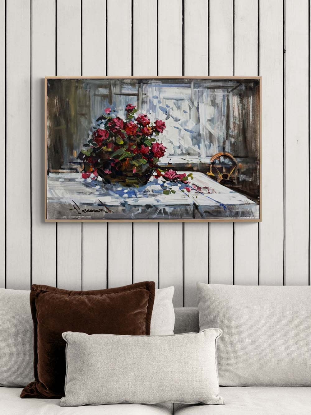 Gül Kokusunda Zaman Yağlı Boya Tablosu