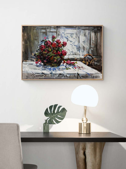 Gül Kokusunda Zaman Yağlı Boya Tablosu