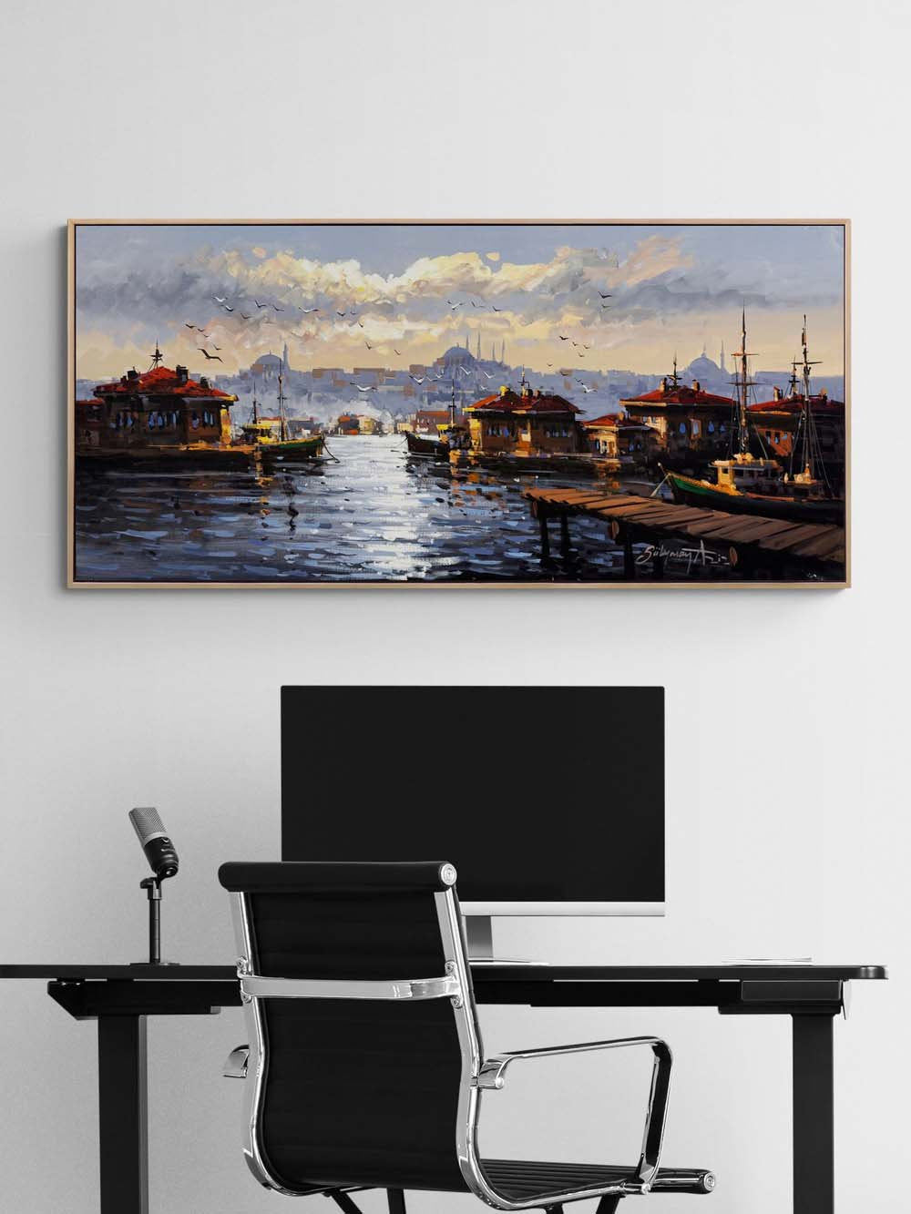 Boğazda Gün Başlarken Yağlı Boya Tablosu