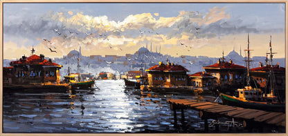 Boğazda Gün Başlarken Yağlı Boya Tablosu