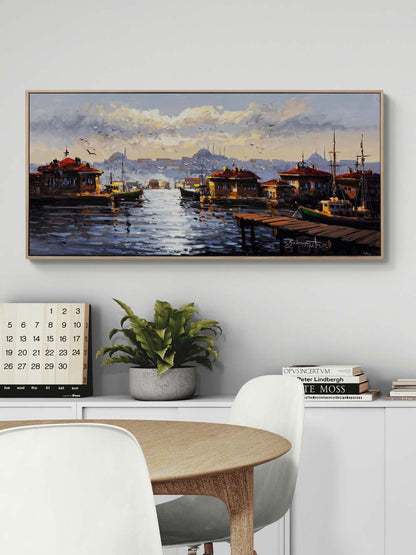 Boğazda Gün Başlarken Yağlı Boya Tablosu