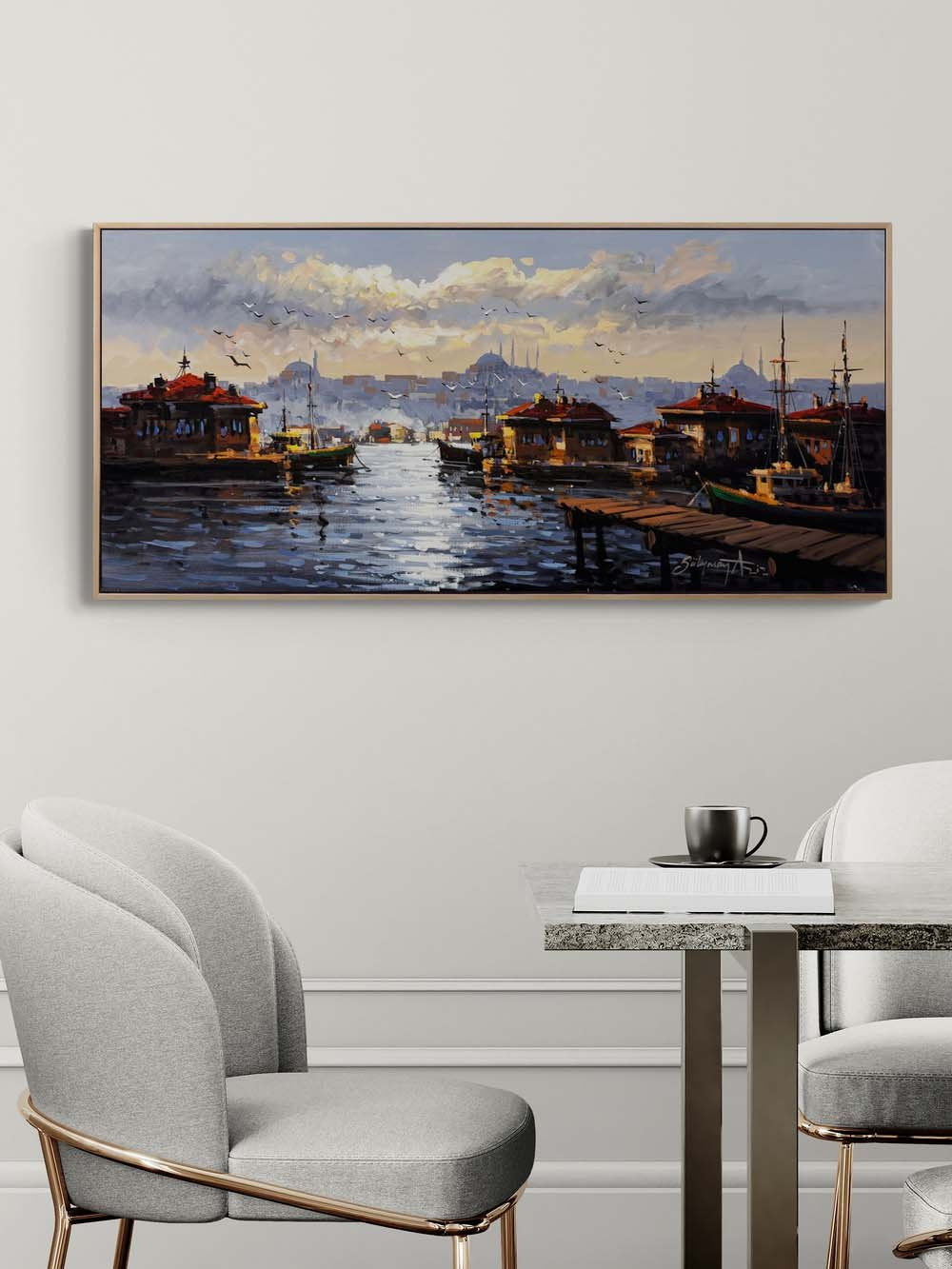 Boğazda Gün Başlarken Yağlı Boya Tablosu