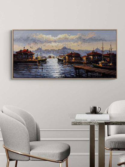 Boğazda Gün Başlarken Yağlı Boya Tablosu