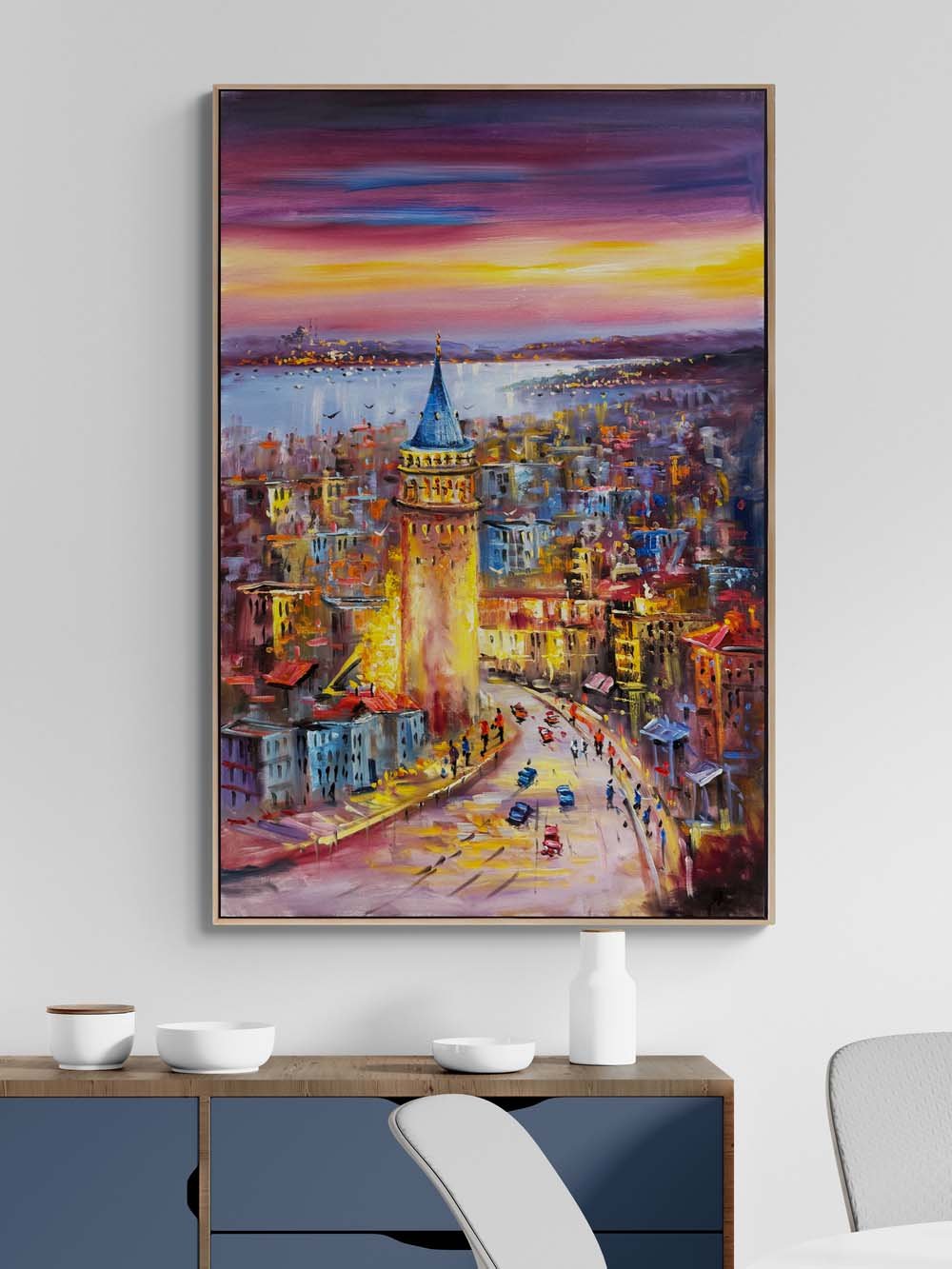 Galata'dan Karaköy'e Yağlı Boya Tablosu