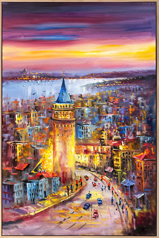 Galata'dan Karaköy'e Yağlı Boya Tablosu