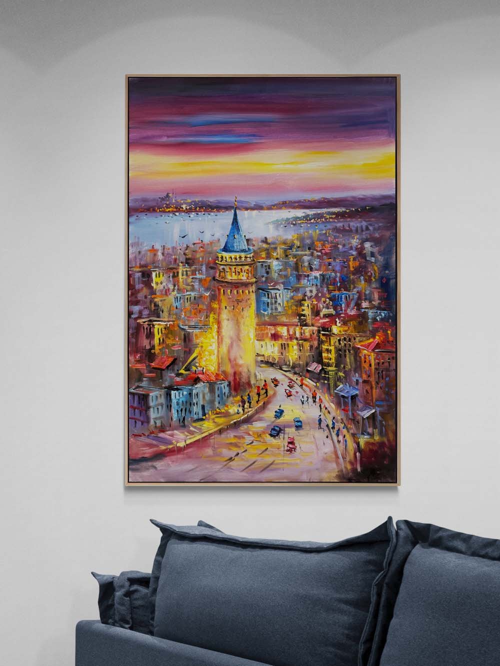 Galata'dan Karaköy'e Yağlı Boya Tablosu