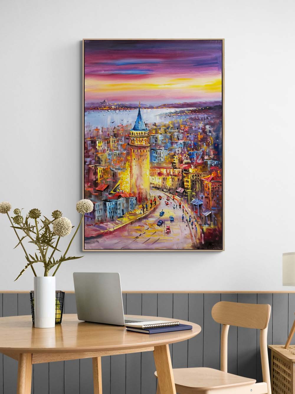 Galata'dan Karaköy'e Yağlı Boya Tablosu