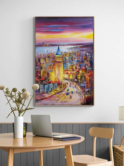 Galata'dan Karaköy'e Yağlı Boya Tablosu