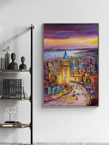 Galata'dan Karaköy'e Yağlı Boya Tablosu