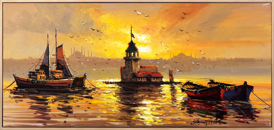 Kız Kulesi’nin Esintisi Yağlı Boya Tablosu