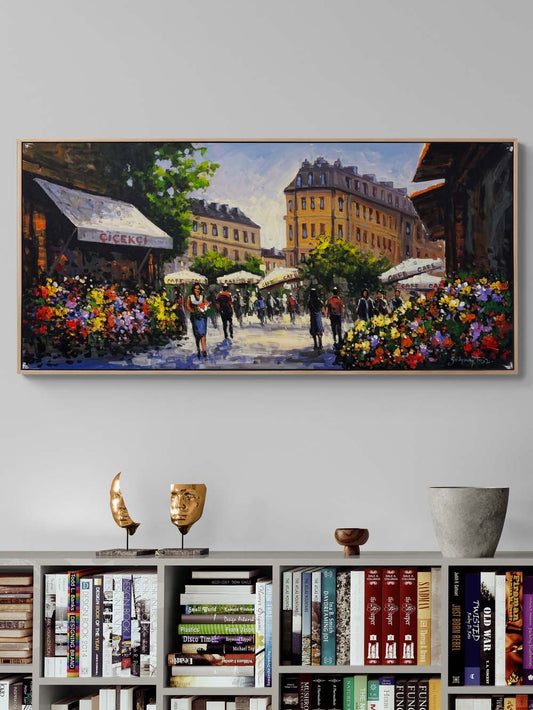 Çiçekçiden Gelen Huzur Yağlı Boya Tablosu