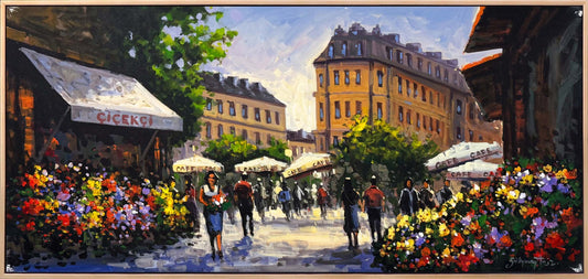 Çiçekçiden Gelen Huzur Yağlı Boya Tablosu