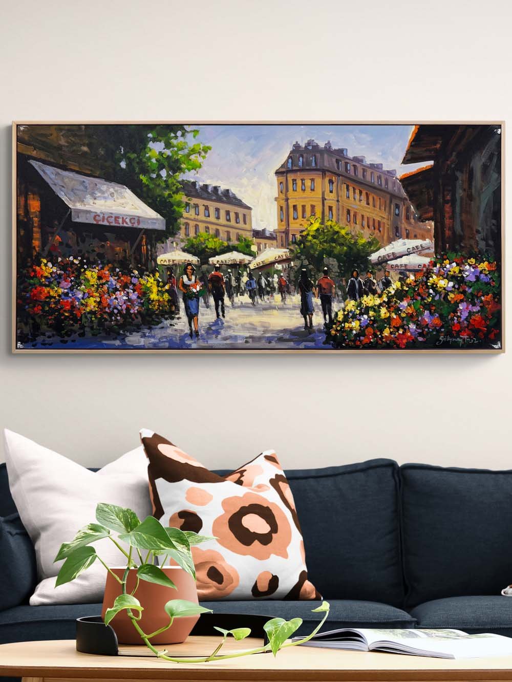 Çiçekçiden Gelen Huzur Yağlı Boya Tablosu