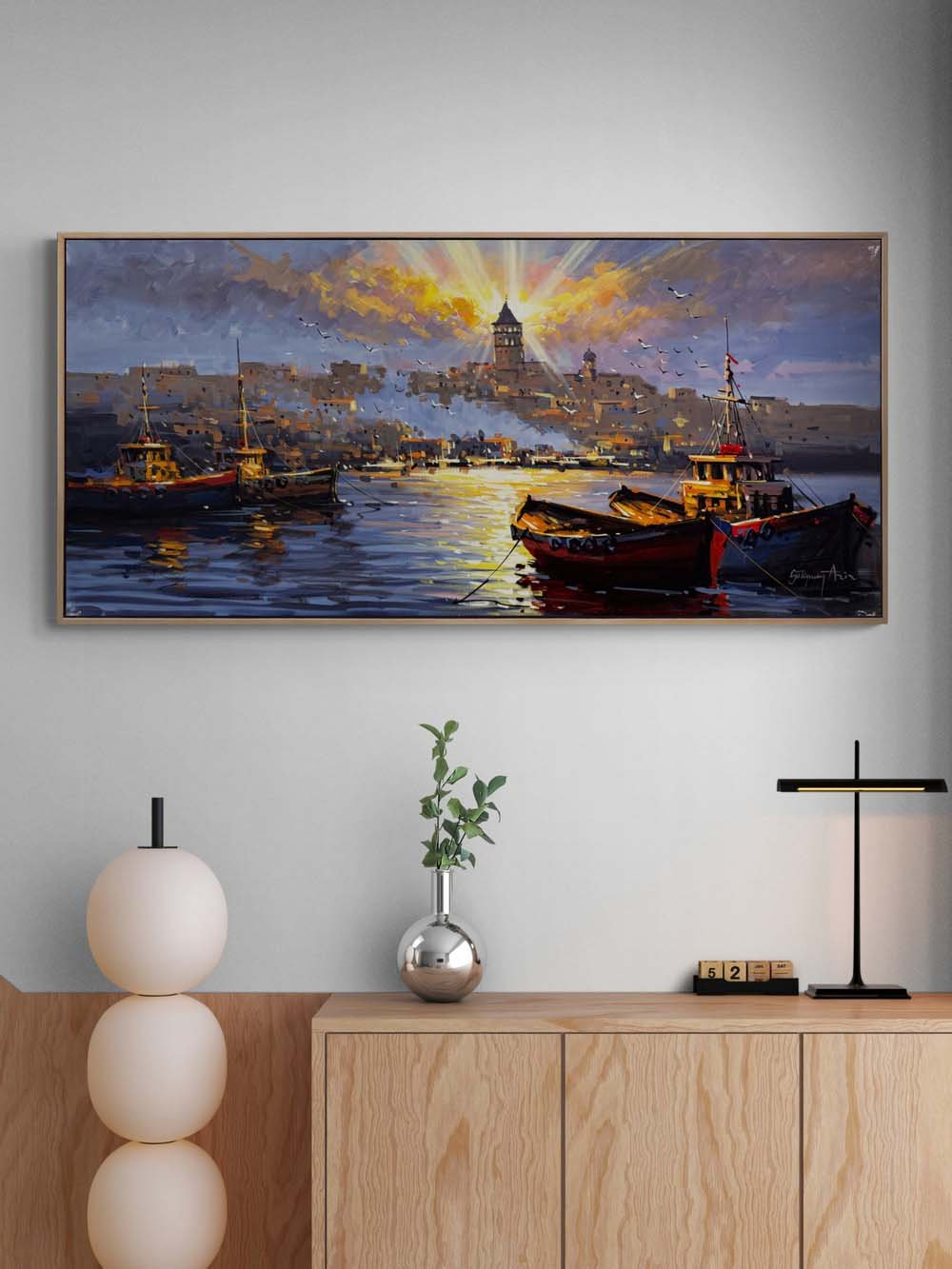 İstanbul Boğazı’nda Zaman Yağlı Boya Tablosu