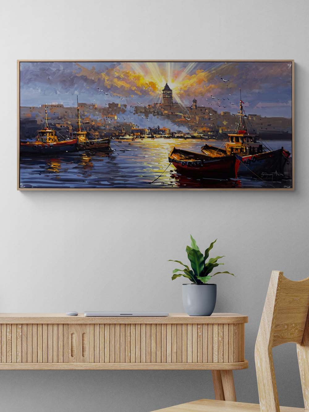 İstanbul Boğazı’nda Zaman Yağlı Boya Tablosu