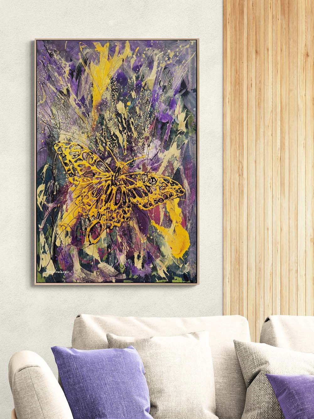 Hayalden Gerçeğe Kelebek Yağlı Boya Tablosu