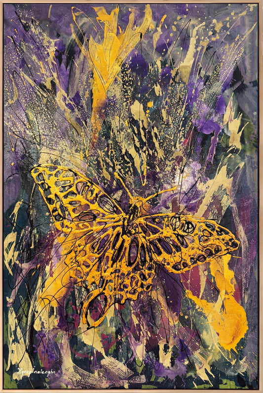 Hayalden Gerçeğe Kelebek Yağlı Boya Tablosu