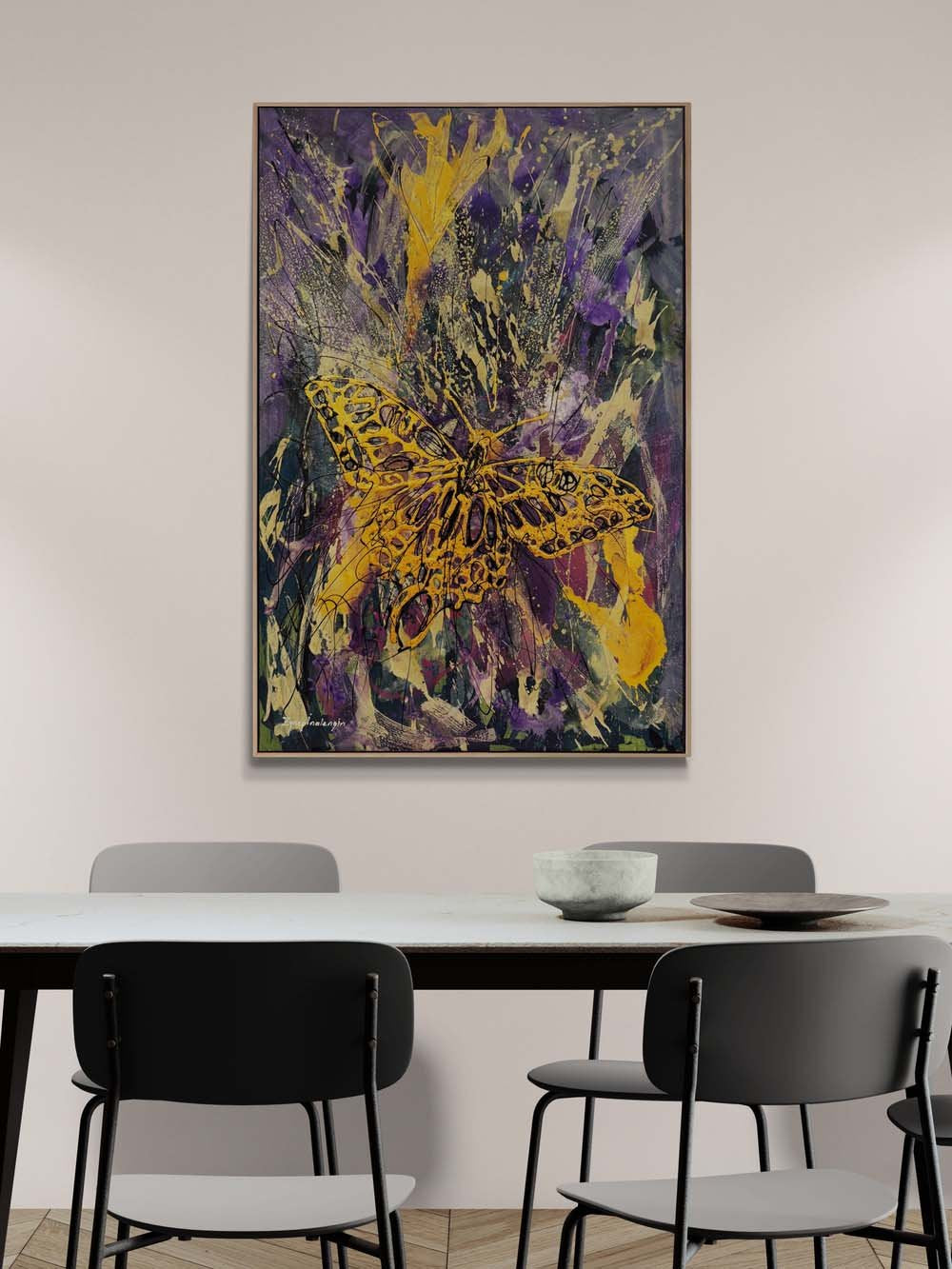 Hayalden Gerçeğe Kelebek Yağlı Boya Tablosu