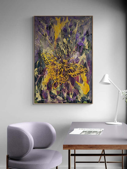 Hayalden Gerçeğe Kelebek Yağlı Boya Tablosu