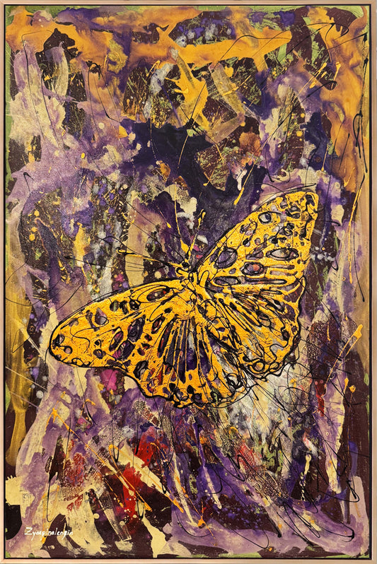Kelebeğin Sonsuzluk Hali Yağlı Boya Tablosu