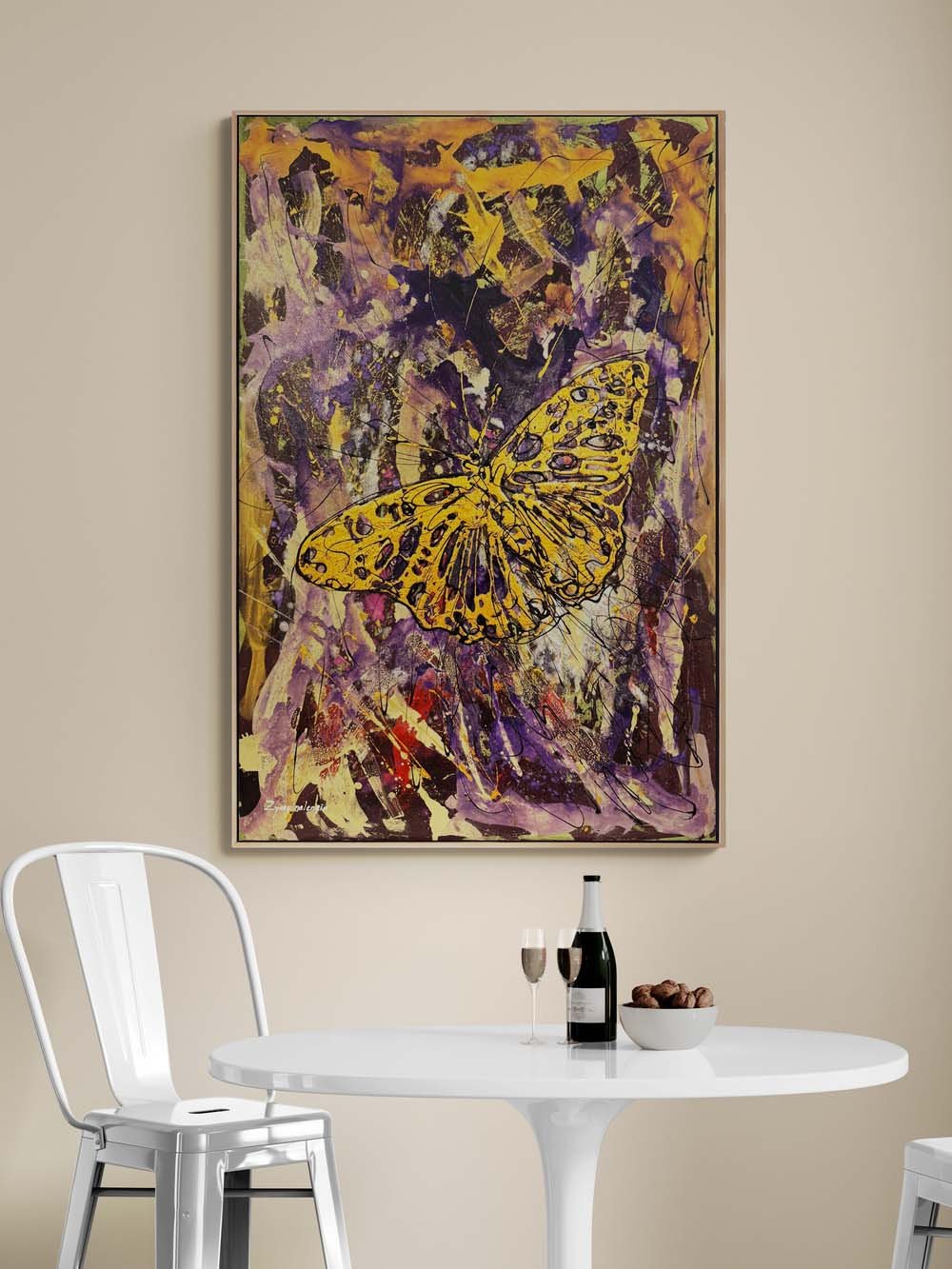 Kelebeğin Sonsuzluk Hali Yağlı Boya Tablosu