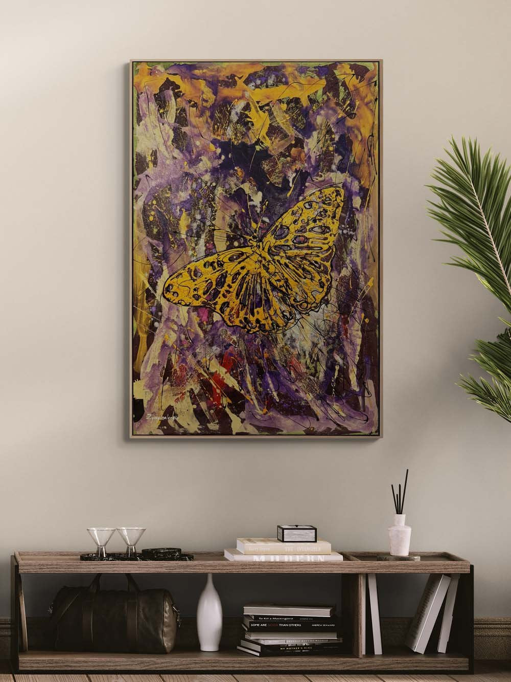 Kelebeğin Sonsuzluk Hali Yağlı Boya Tablosu