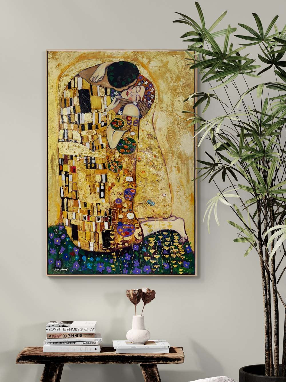 Öpücüğün Hikayesi Yağlı Boya Tablosu