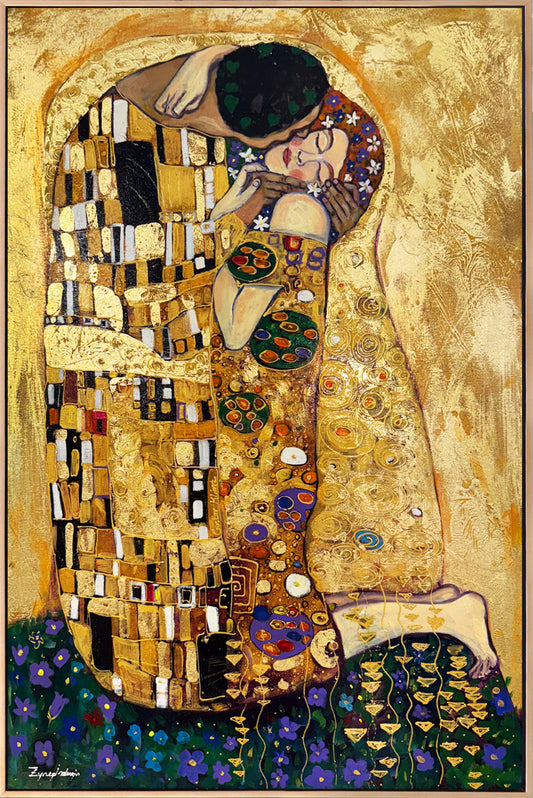 Öpücüğün Hikayesi Yağlı Boya Tablosu