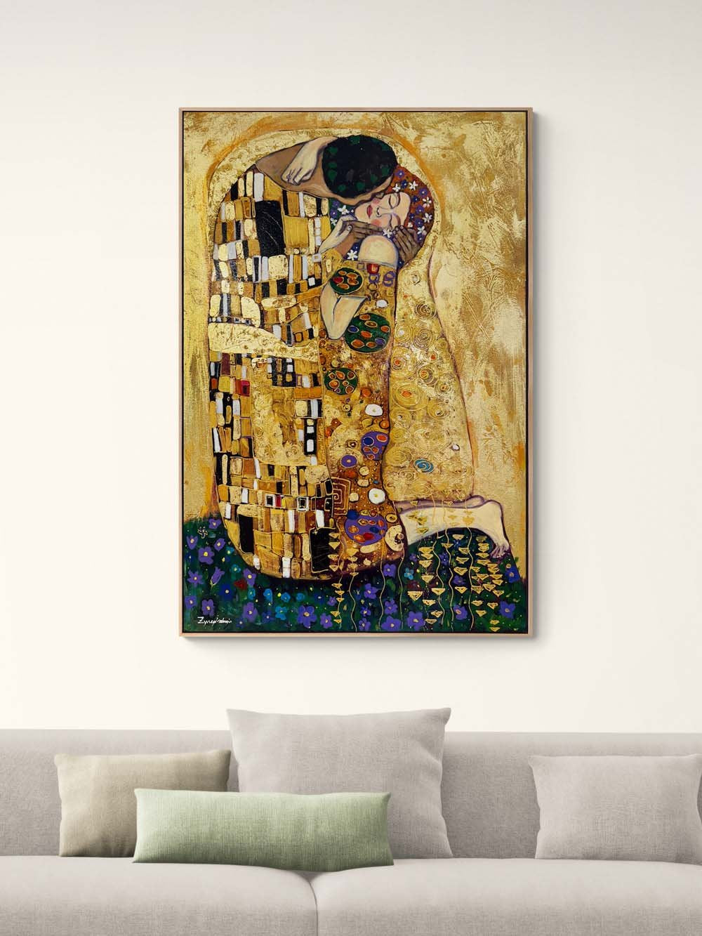 Öpücüğün Hikayesi Yağlı Boya Tablosu