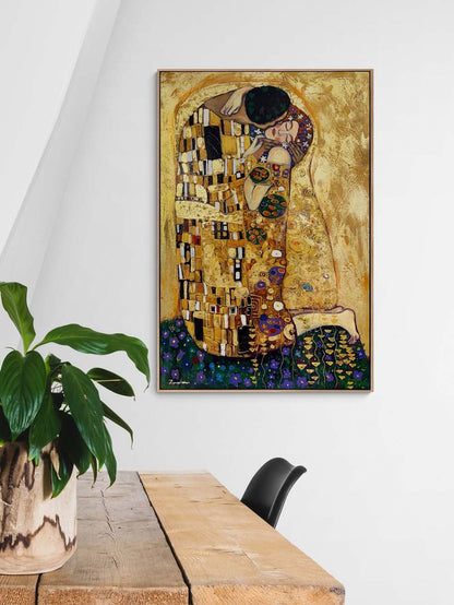 Öpücüğün Hikayesi Yağlı Boya Tablosu