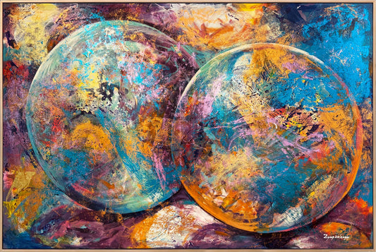 Renklerin Arasında Küreler Yağlı Boya Tablosu