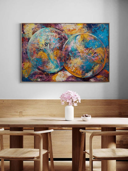 Renklerin Arasında Küreler Yağlı Boya Tablosu