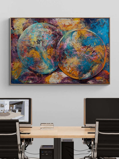 Renklerin Arasında Küreler Yağlı Boya Tablosu