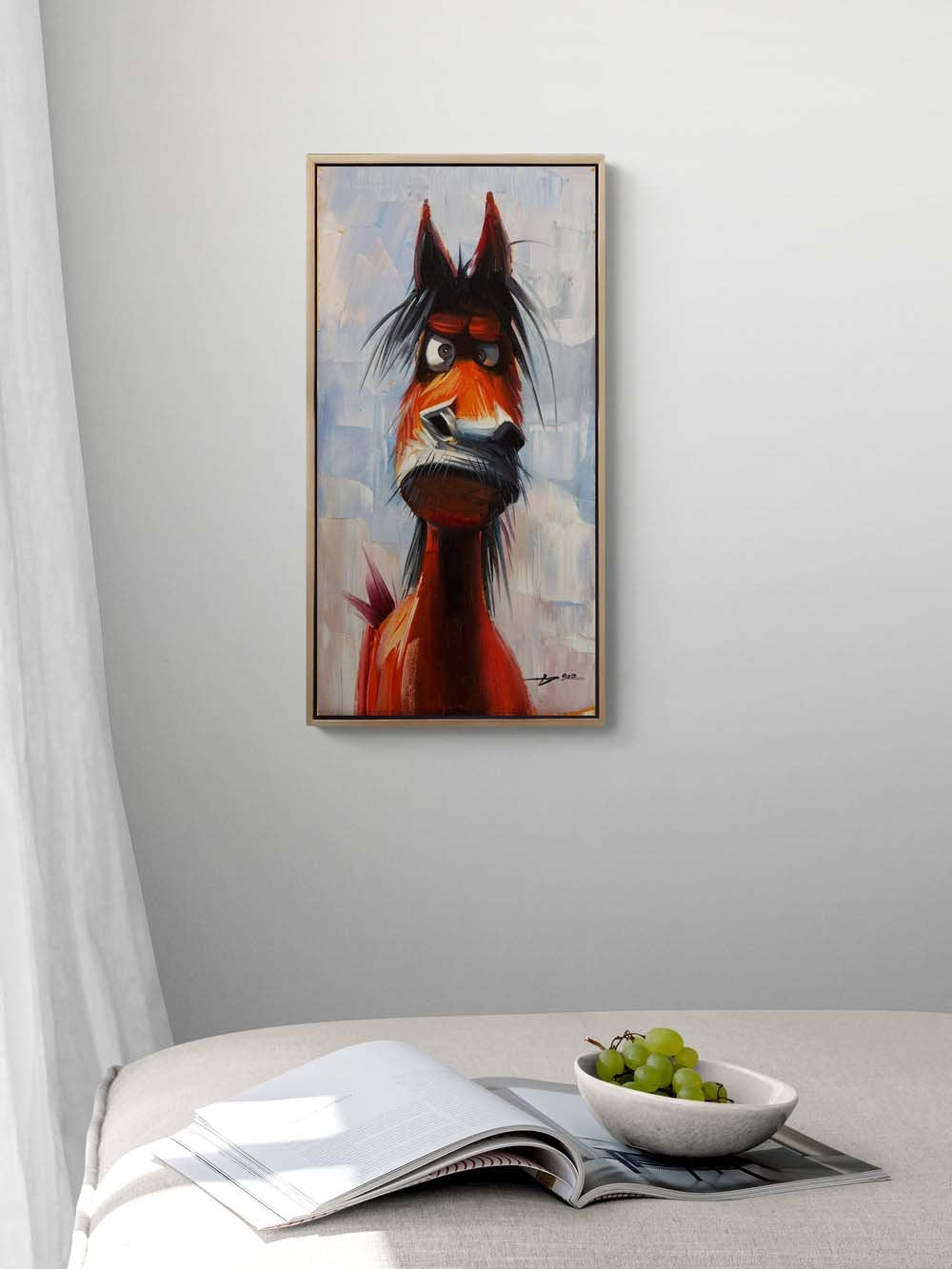 Meraklı At Yağlı Boya Tablosu