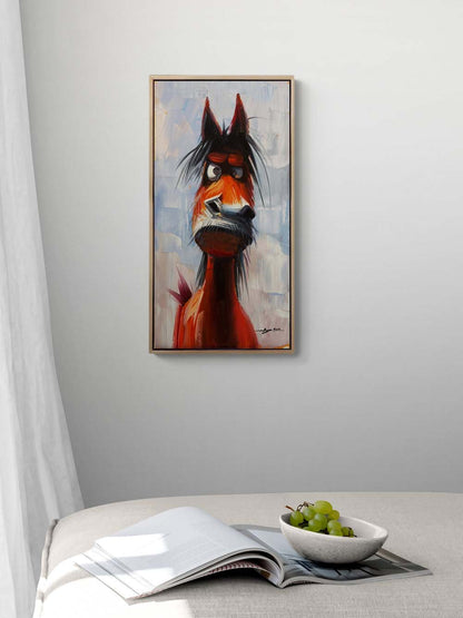 Meraklı At Yağlı Boya Tablosu