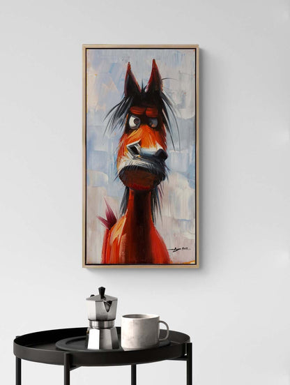 Meraklı At Yağlı Boya Tablosu