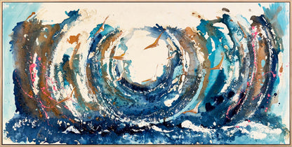 Dalgaların İçinde Kuşlar Yağlı Boya Tablosu