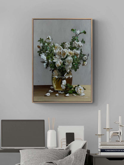 Manolya ve Işık Yağlı Boya Tablosu