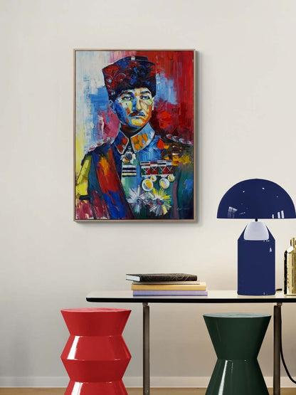 Bir Liderin Portresi Yağlı Boya Tablosu