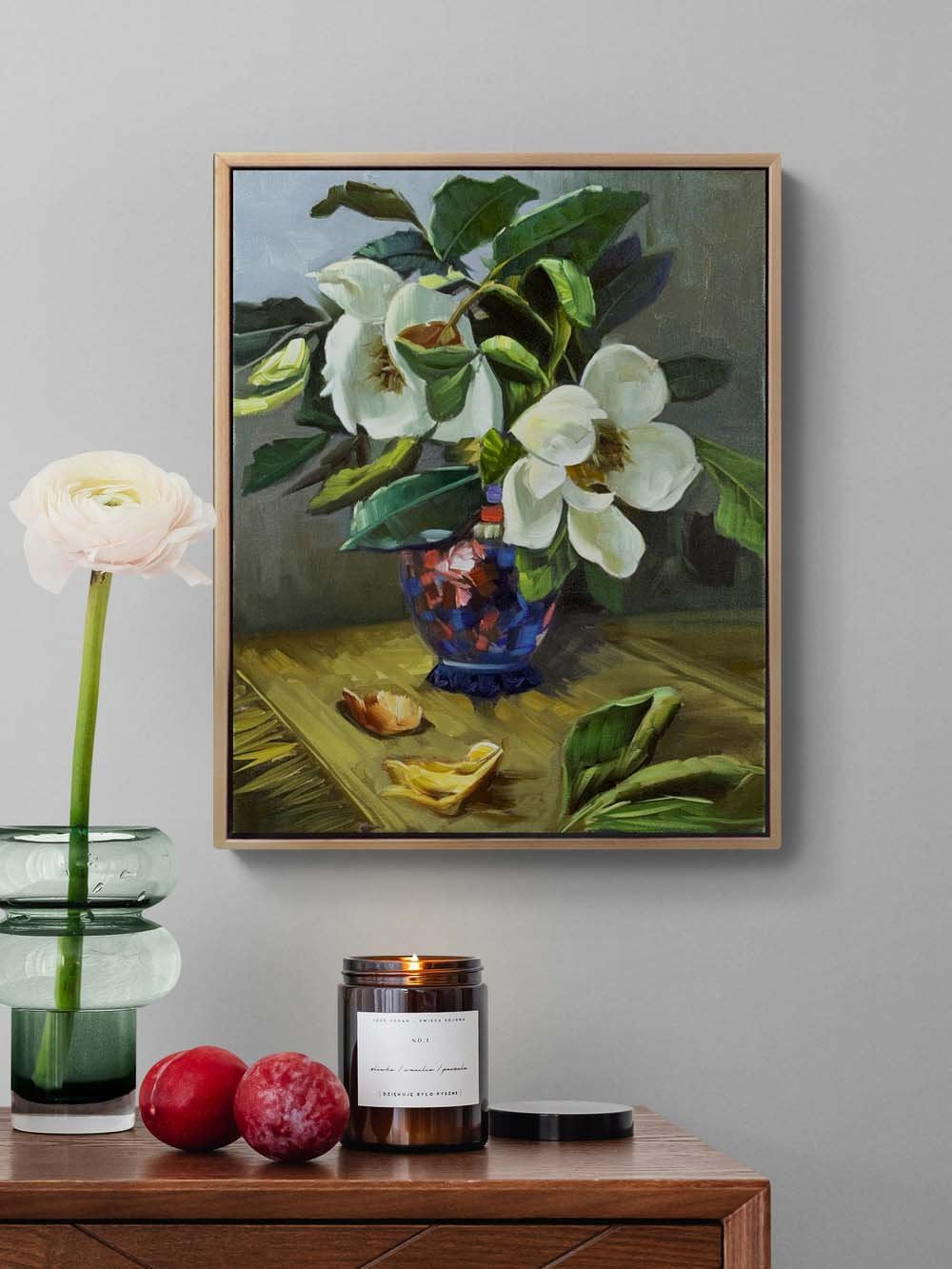 Vazoda Beyaz Manolyalar Yağlı Boya Tablosu