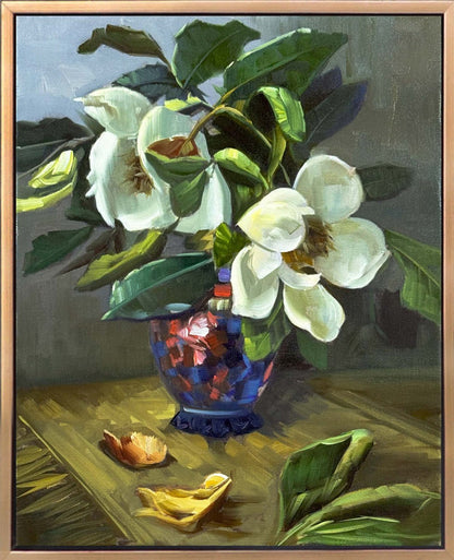 Vazoda Beyaz Manolyalar Yağlı Boya Tablosu