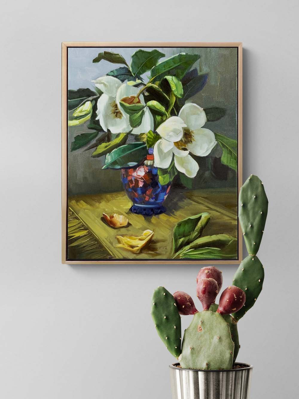 Vazoda Beyaz Manolyalar Yağlı Boya Tablosu