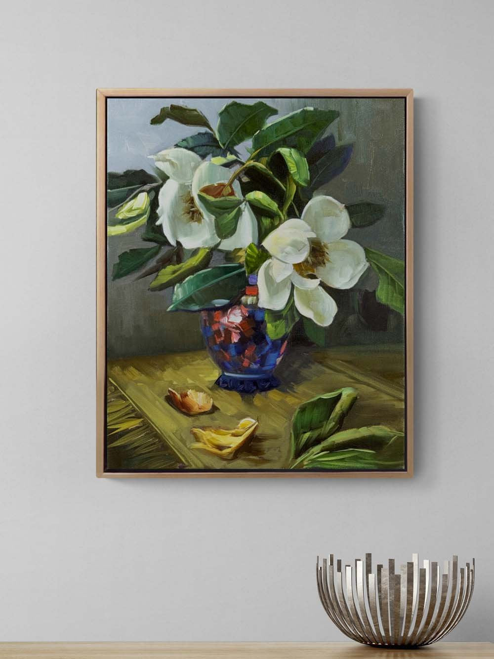 Vazoda Beyaz Manolyalar Yağlı Boya Tablosu