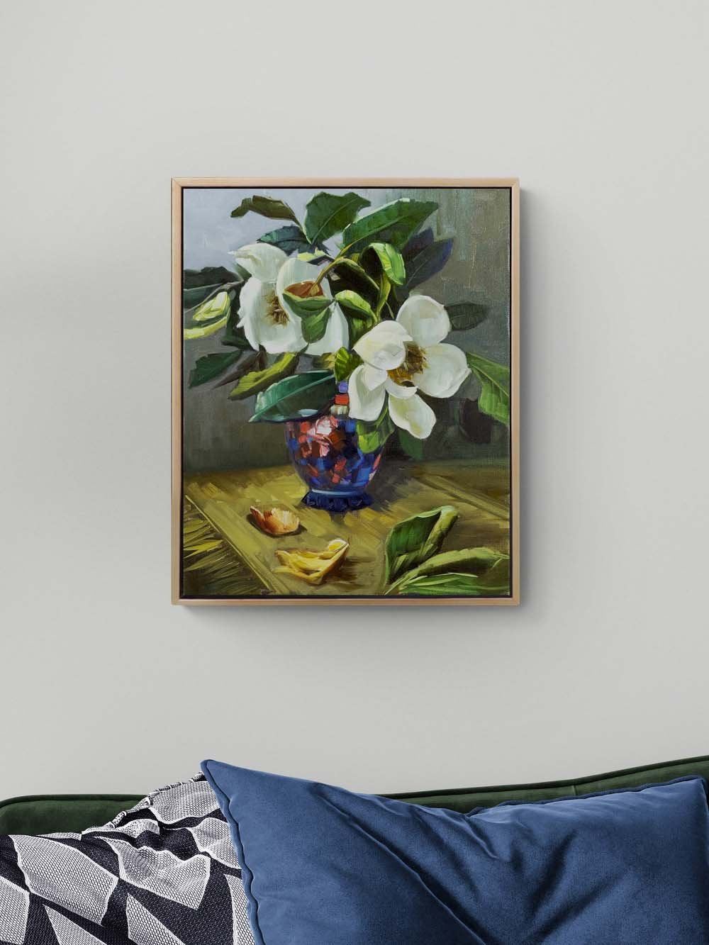 Vazoda Beyaz Manolyalar Yağlı Boya Tablosu