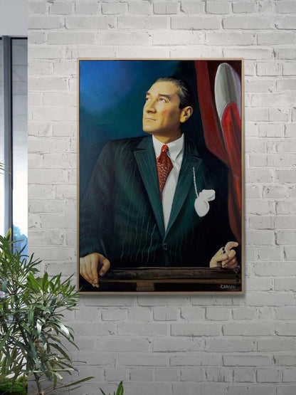 Atatürk'ün İzinde Yağlı Boya Tablosu