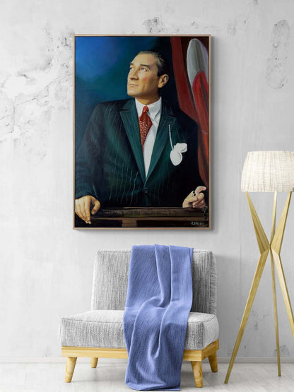 Atatürk'ün İzinde Yağlı Boya Tablosu