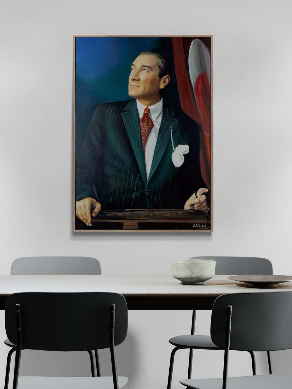 Atatürk'ün İzinde Yağlı Boya Tablosu