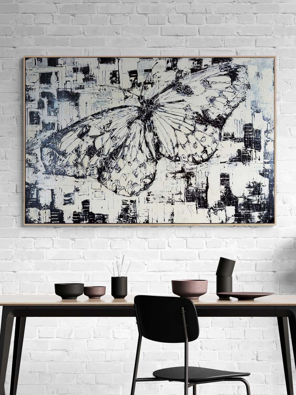 Beyaz Kelebeğin Rüyası Yağlı Boya Tablosu